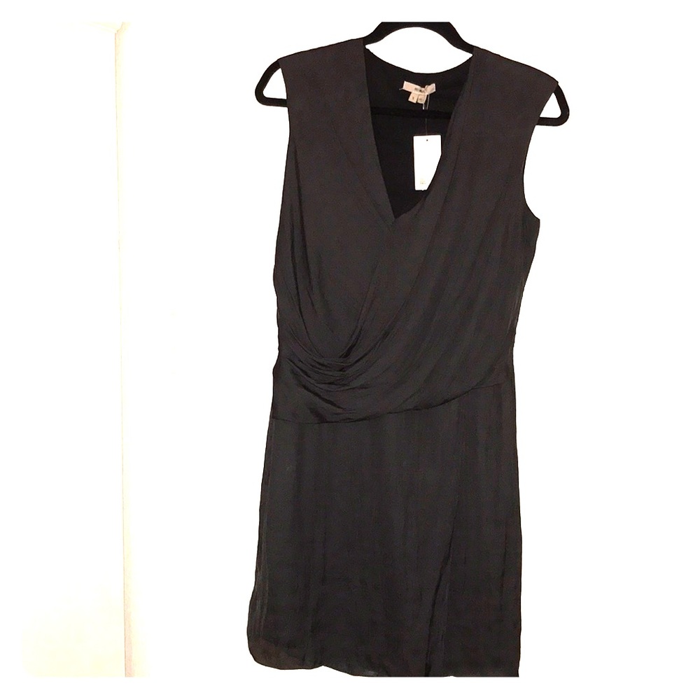 Helmut Lang Black Glassy Shirting Dress
